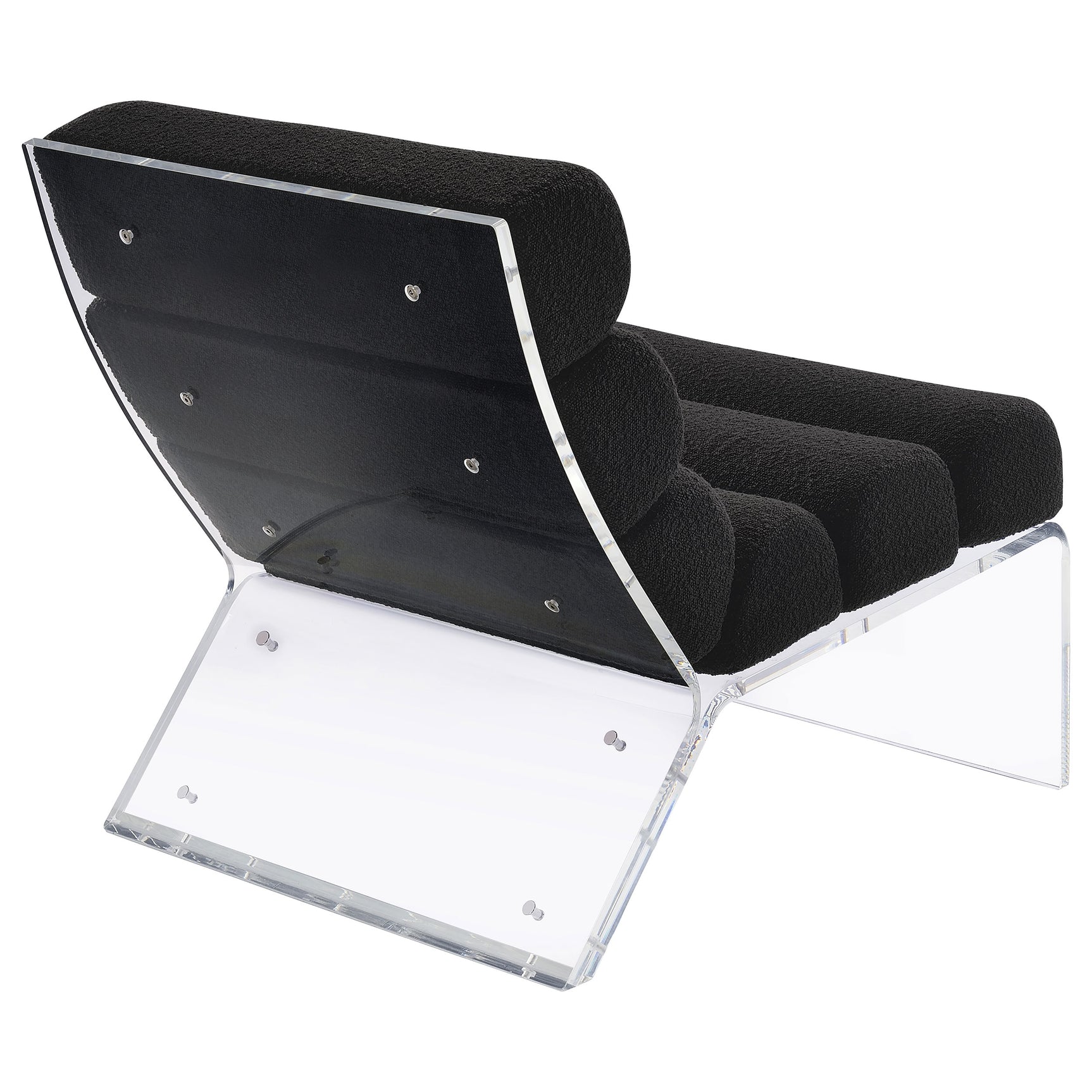 Serreta Boucle Upholstered Armless Acrylic Chair Black - Tampa Furniture Outlet