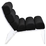 Serreta Boucle Upholstered Armless Acrylic Chair Black - Tampa Furniture Outlet