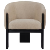 Valdez Boucle Upholstered Barrel Back Accent Chair Beige - Tampa Furniture Outlet