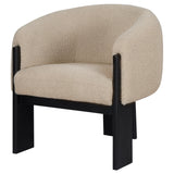 Valdez Boucle Upholstered Barrel Back Accent Chair Beige - Tampa Furniture Outlet