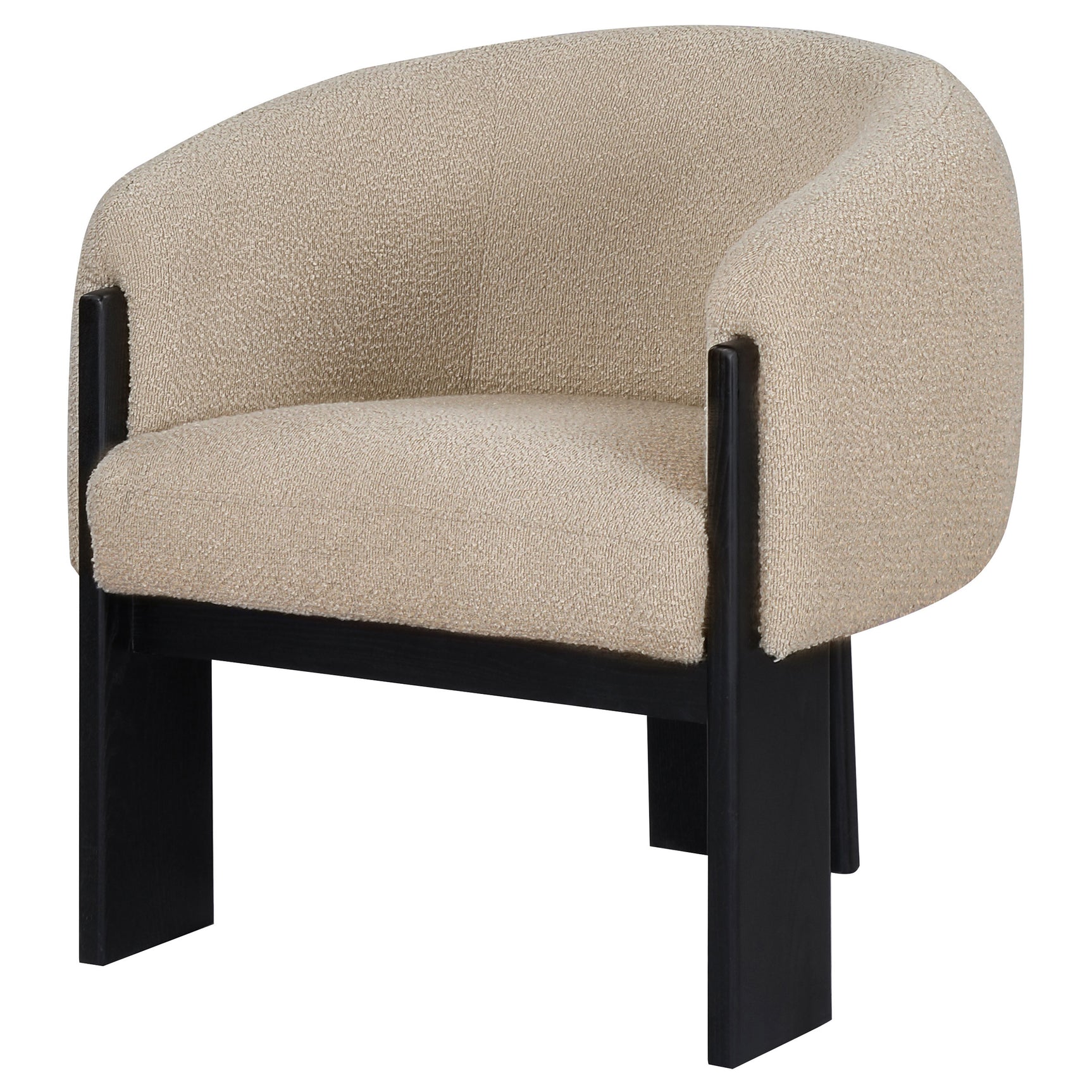 Valdez Boucle Upholstered Barrel Back Accent Chair Beige - Tampa Furniture Outlet