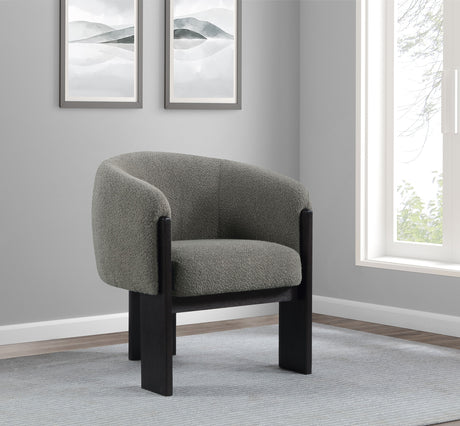 Valdez Boucle Upholstered Barrel Back Accent Chair Brown - Tampa Furniture Outlet
