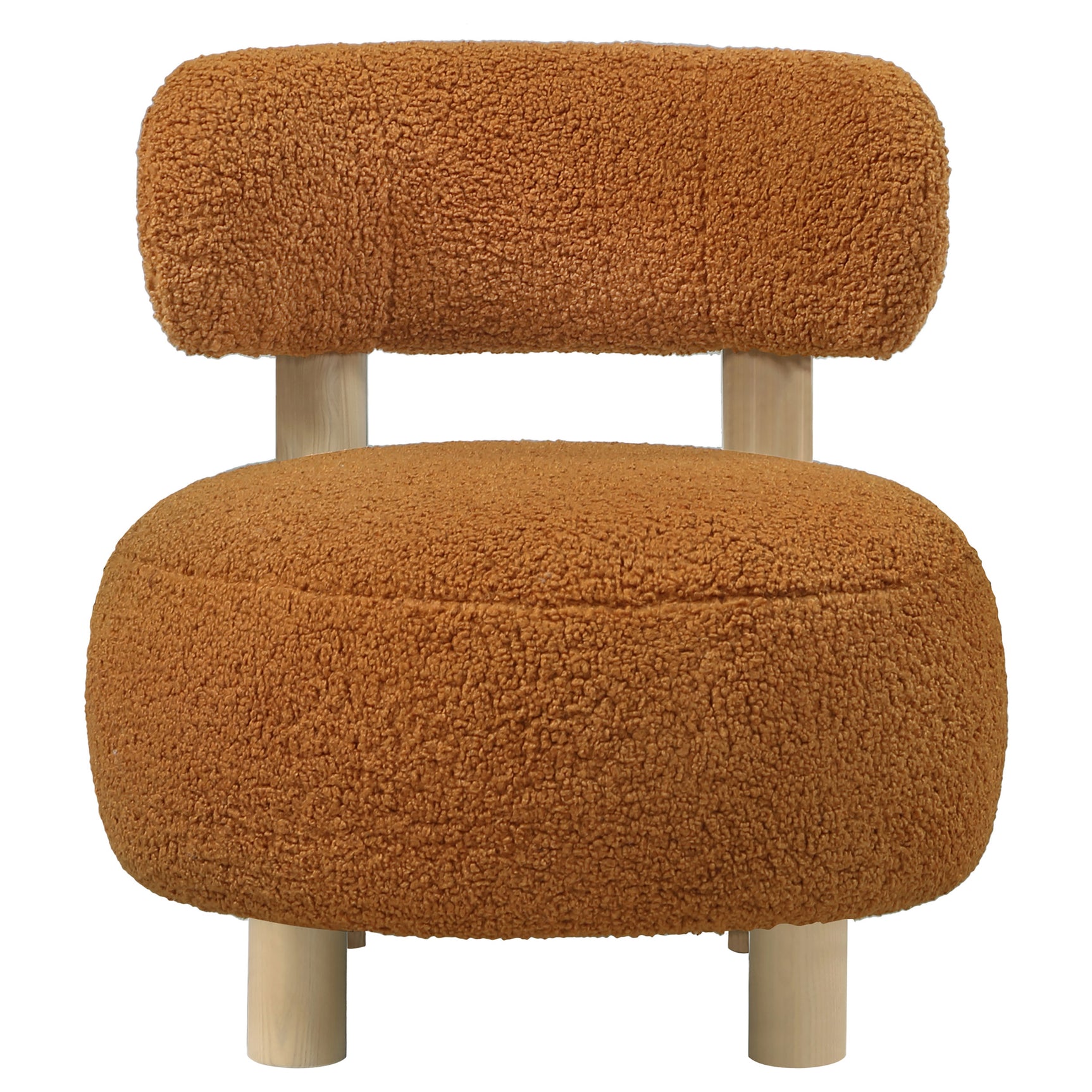 Zonie Boucle Upholstered Barrel Back Accent Chair Orange - Tampa Furniture Outlet