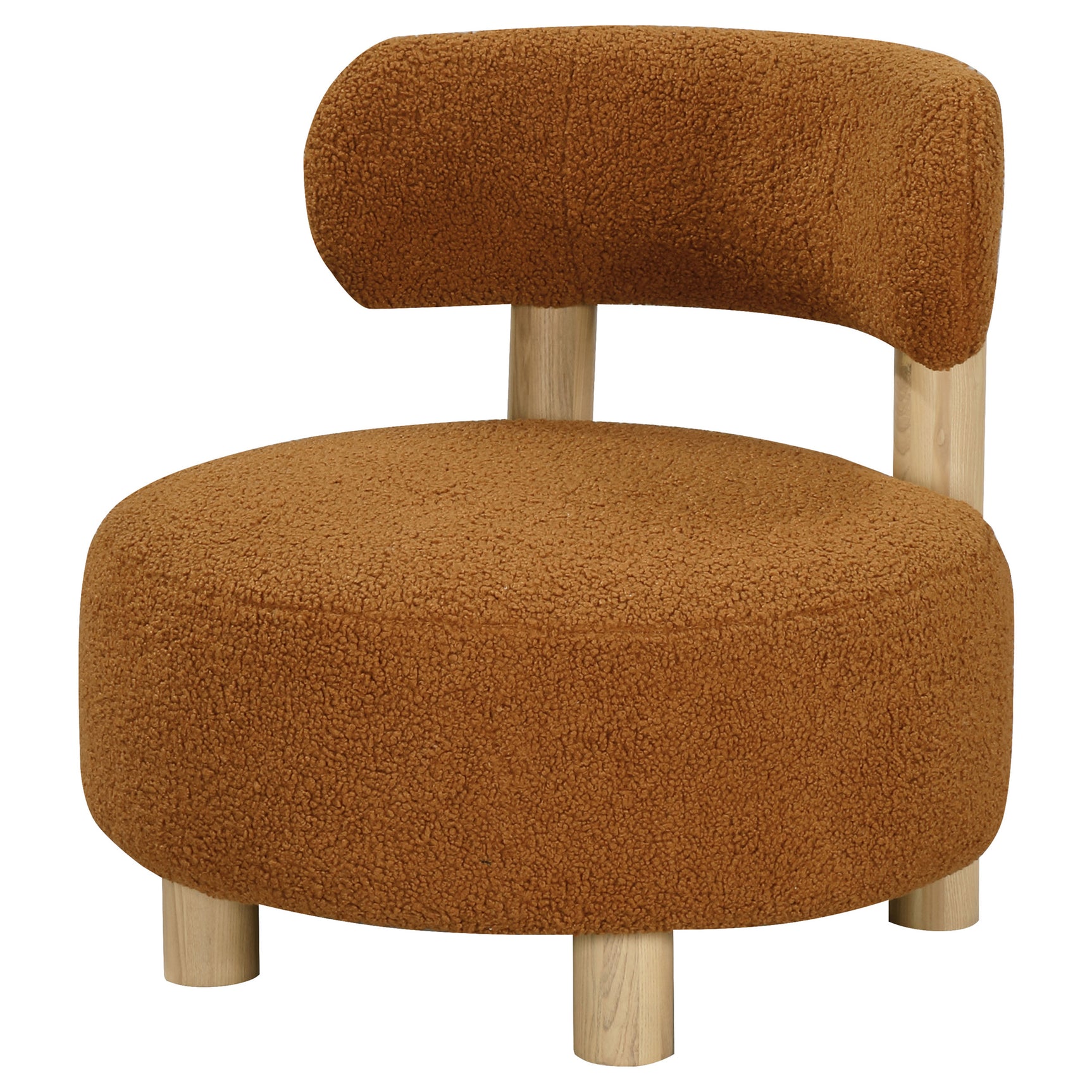 Zonie Boucle Upholstered Barrel Back Accent Chair Orange - Tampa Furniture Outlet