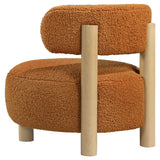 Zonie Boucle Upholstered Barrel Back Accent Chair Orange - Tampa Furniture Outlet