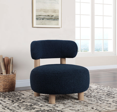 Zonie Boucle Upholstered Barrel Back Accent Chair Blue - Tampa Furniture Outlet
