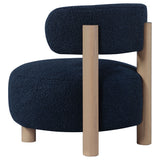 Zonie Boucle Upholstered Barrel Back Accent Chair Blue - Tampa Furniture Outlet