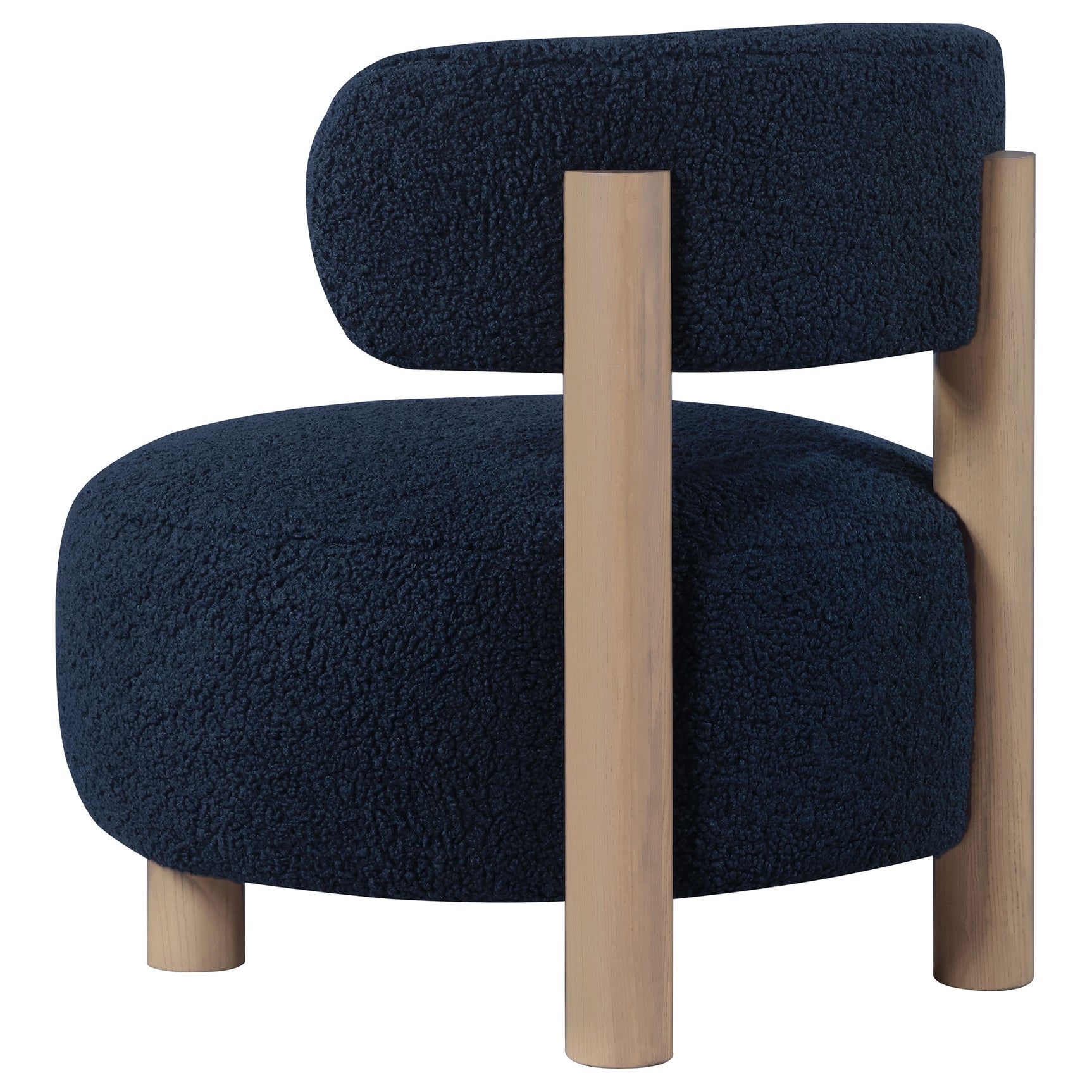 Zonie Boucle Upholstered Barrel Back Accent Chair Blue - Tampa Furniture Outlet