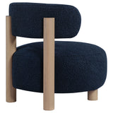 Zonie Boucle Upholstered Barrel Back Accent Chair Blue - Tampa Furniture Outlet
