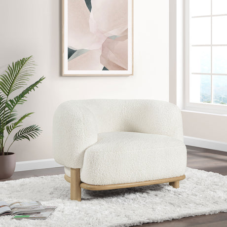 Lawler Upholstered Barrel Back Accent Chair Ivory and Natural - Tampa Furniture Outlet