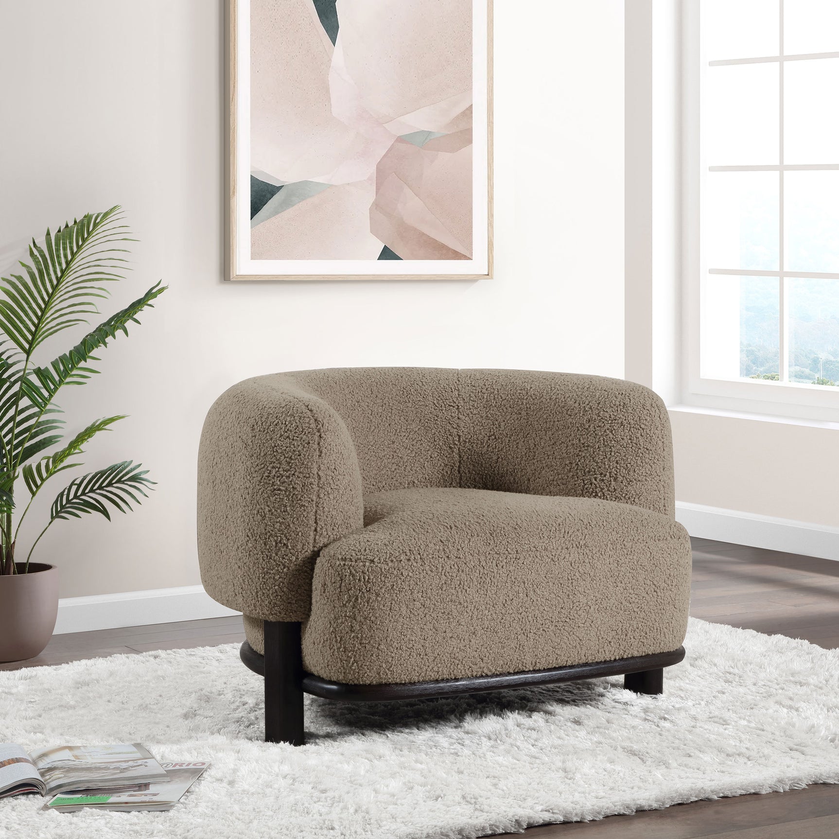 Lawler Upholstered Barrel Back Accent Chair Brown and Black - Tampa Furniture Outlet