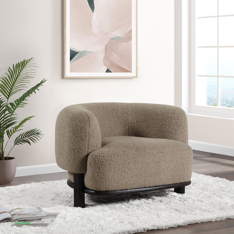 Lawler Upholstered Barrel Back Accent Chair Brown and Black - Tampa Furniture Outlet