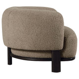 Lawler Upholstered Barrel Back Accent Chair Brown and Black - Tampa Furniture Outlet