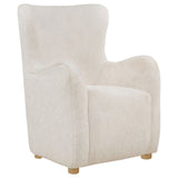 Tampa Furniture Outlet - Coaster - Thornton Faux Fur Upholstered Wingback Lounge Accent Chair Ivory - 903175