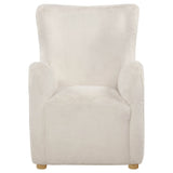 Thornton Faux Fur Upholstered Wingback Lounge Accent Chair Ivory