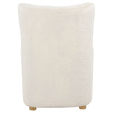 Thornton Faux Fur Upholstered Wingback Lounge Accent Chair Ivory
