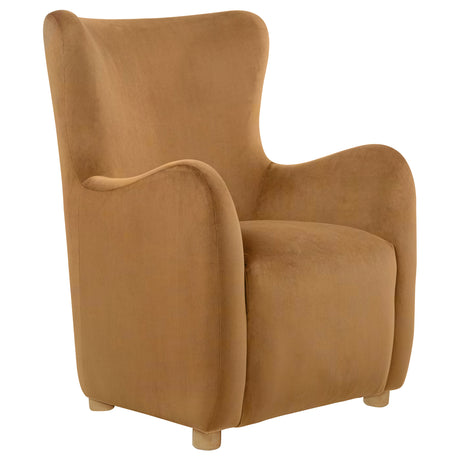 Tampa Furniture Outlet - Coaster - Thornton Velvet Upholstered Wingback Lounge Accent Chair Cognac - 903176