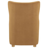 Thornton Velvet Upholstered Wingback Lounge Accent Chair Cognac