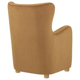 Thornton Velvet Upholstered Wingback Lounge Accent Chair Cognac