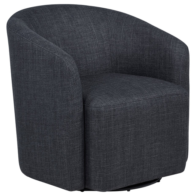 Tampa Furniture Outlet - Coaster - Mossbrook Fabric Upholstered Swivel Accent Chair Anthracite - 903223