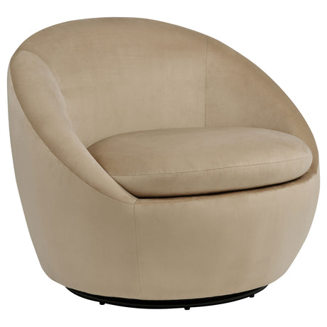 Tampa Furniture Outlet - Coaster - Myernick Velvet Upholstered Swivel Accent Chair Camel - 903228