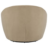 Myernick Velvet Upholstered Swivel Accent Chair Camel