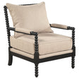 Tampa Furniture Outlet - Coaster - Blanchett Upholstered Bobbin Accent Chair Beige and Black - 903237