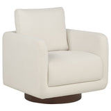 Tampa Furniture Outlet - Coaster - Iris Fabric Upholstered Swivel Accent Chair Ivory - 903255