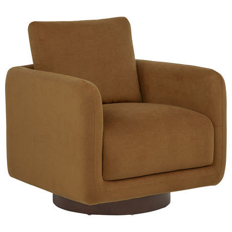 Tampa Furniture Outlet - Coaster - Iris Fabric Upholstered Swivel Accent Chair Rust - 903256