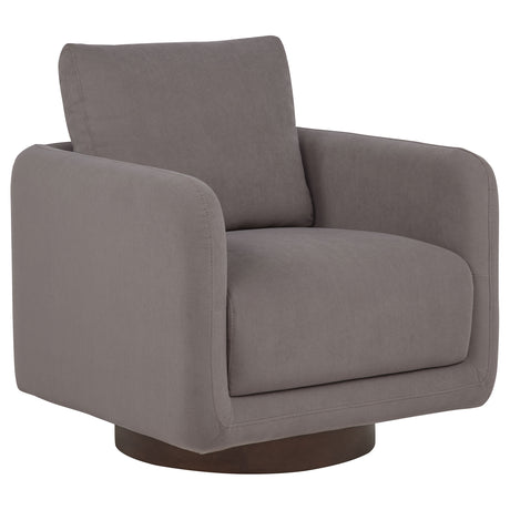 Tampa Furniture Outlet - Coaster - Iris Fabric Upholstered Swivel Accent Chair Stone - 903258