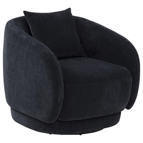 Tampa Furniture Outlet - Coaster - Arnaud Chenille Upholstered Swivel Accent Chair Navy - 903487