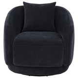 Arnaud Chenille Upholstered Swivel Accent Chair Navy