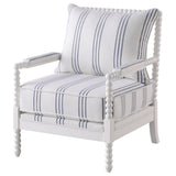 Blanchett Upholstered Bobbin Accent Chair White - Tampa Furniture Outlet