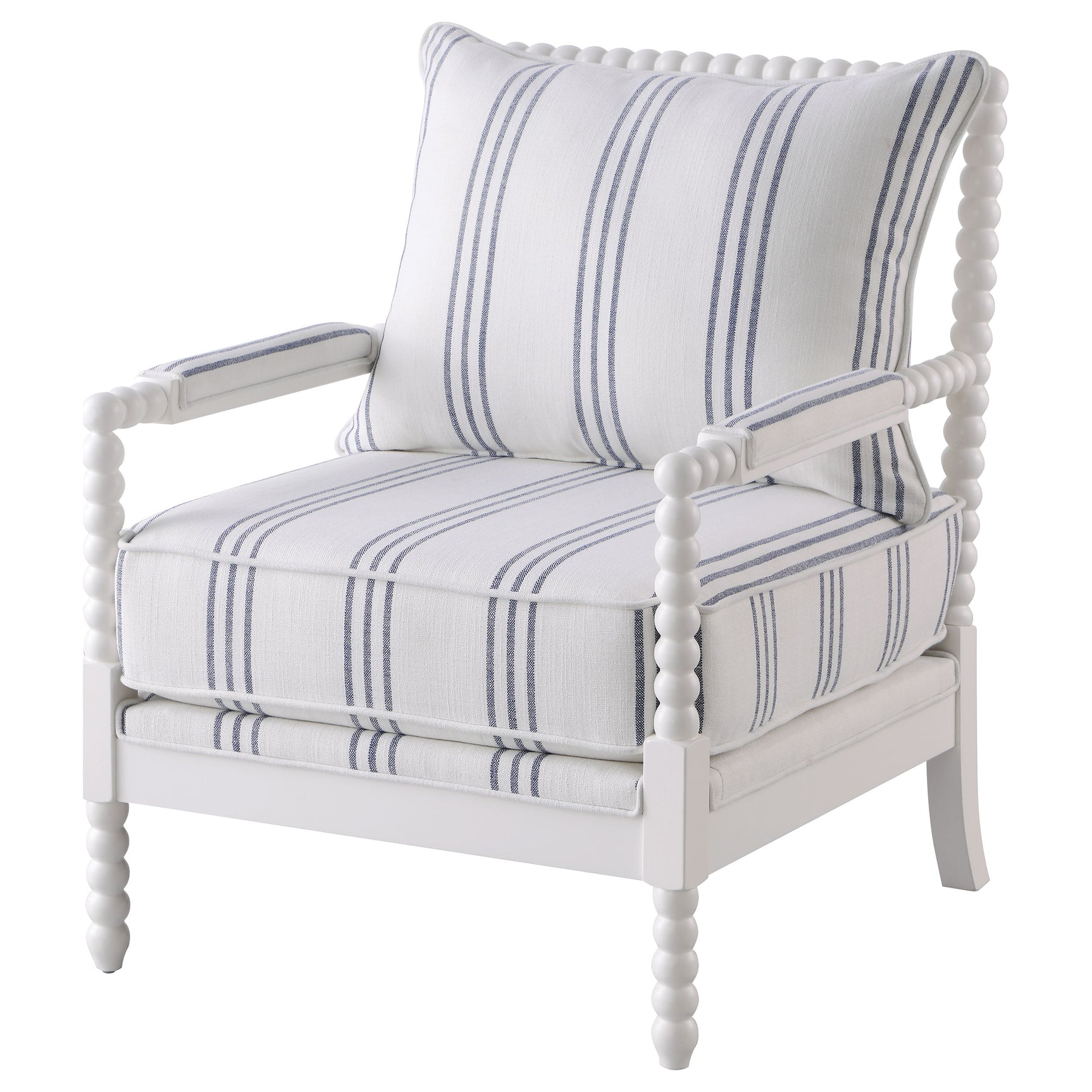Blanchett Upholstered Bobbin Accent Chair White - Tampa Furniture Outlet