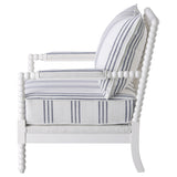 Blanchett Upholstered Bobbin Accent Chair White - Tampa Furniture Outlet