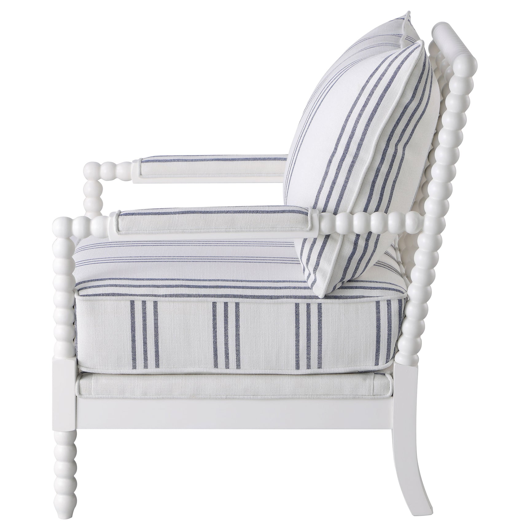 Blanchett Upholstered Bobbin Accent Chair White - Tampa Furniture Outlet