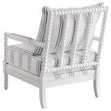 Blanchett Upholstered Bobbin Accent Chair White - Tampa Furniture Outlet