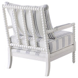 Blanchett Upholstered Bobbin Accent Chair White - Tampa Furniture Outlet