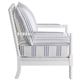 Blanchett Upholstered Bobbin Accent Chair White - Tampa Furniture Outlet