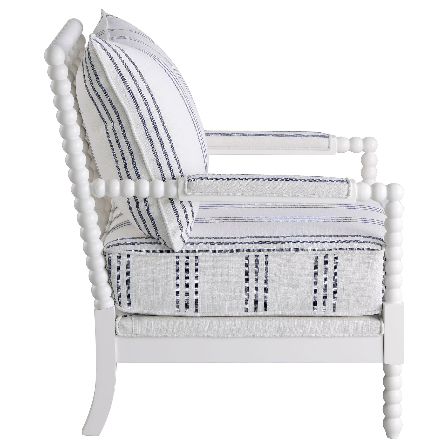 Blanchett Upholstered Bobbin Accent Chair White - Tampa Furniture Outlet