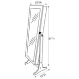Tutuola Cheval Mirror with Jewelry Storage Black - Tampa Furniture Outlet