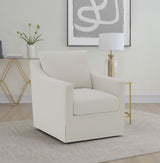 Winter Upholstered Sloped Arm Accent Swivel Chair Beige - Tampa Furniture Outlet