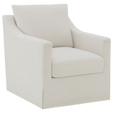 Tampa Furniture Outlet - Coaster - Winter Upholstered Sloped Arm Accent Swivel Chair Beige - 904133