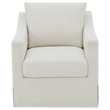 Winter Upholstered Sloped Arm Accent Swivel Chair Beige - Tampa Furniture Outlet
