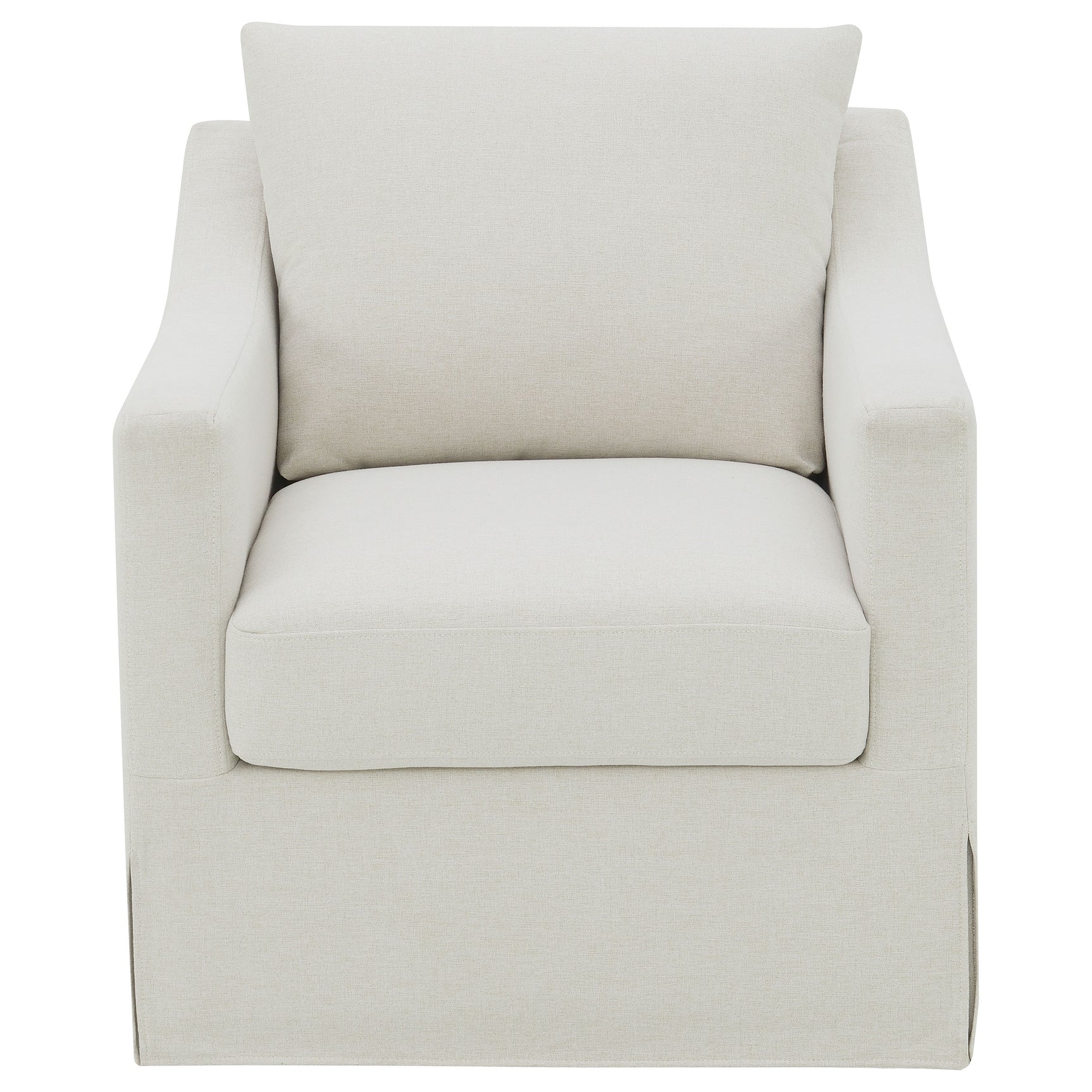 Winter Upholstered Sloped Arm Accent Swivel Chair Beige - Tampa Furniture Outlet
