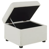 Winter Upholstered Hydraulic Lift Top Storage Ottoman Beige - Tampa Furniture Outlet