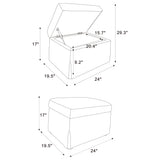 Winter Upholstered Hydraulic Lift Top Storage Ottoman Beige - Tampa Furniture Outlet