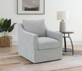 Winter Upholstered Sloped Arm Accent Swivel Chair Grey - Tampa Furniture Outlet