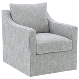 Tampa Furniture Outlet - Coaster - Winter Upholstered Sloped Arm Accent Swivel Chair Grey - 904137