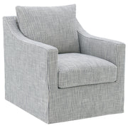 Tampa Furniture Outlet - Coaster - Winter Upholstered Sloped Arm Accent Swivel Chair Grey - 904137